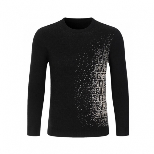 ェンディ-ェンディメンズクルーネックウールセーターn0826ブラック