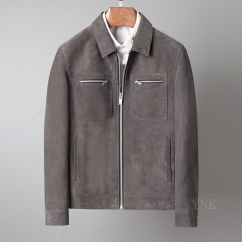サンローランメンズカジュアルレザージャケットl0093グレー