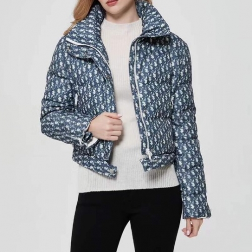 ディオールレディースベーシックカジュアルダウンパディングo0875ブルー