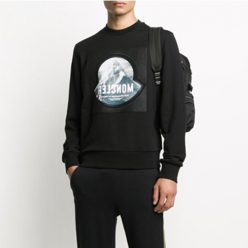 モンクレールモンクレールメンズカジュアルコットン長袖Tシャツc01897ブラック