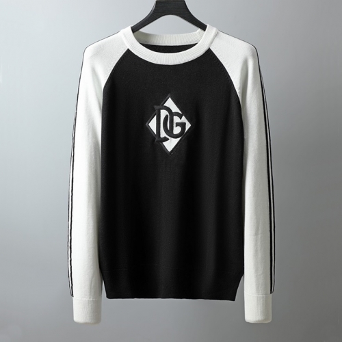 ドルチェ＆ガッバーナドルチェ＆ガッバーナメンズインタージアクルーネックウールセーターl0274.ブラック