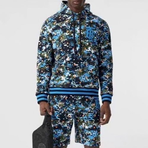 バーバリーバーバリーメンズカジュアルコットンフーディr03154.ブルー