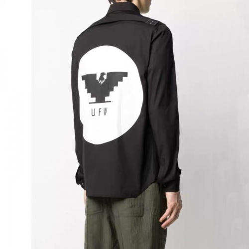 リックオウエンスリックオウエンスメンズカジュアルコットンシャツc0090ブラック