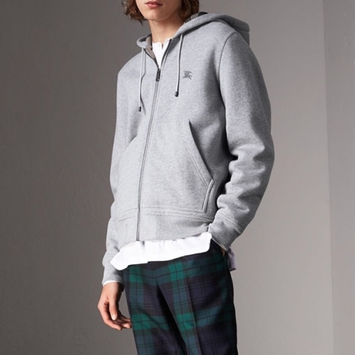 バーバリーバーバリーユニセックスカジュアルコットンフーディr03169.グレー