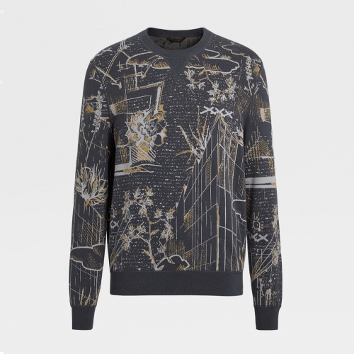 エルメネジルドゼニア-エルメネジルドゼニアメンズベーシックタートルネックウールセーターg0208グレー