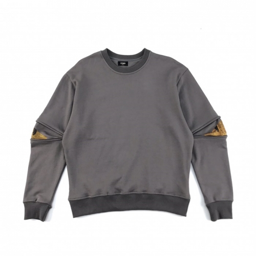 ェンディ-ェンディメンズクルーネック長袖Tシャツn0857.グレー