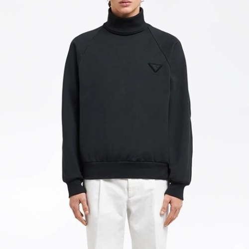 プラダ-プラダメンズクルーネック長袖Tシャツa01163.ブラック