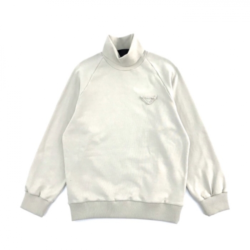 プラダ-プラダメンズクルーネック長袖Tシャツa01164.アイボリー