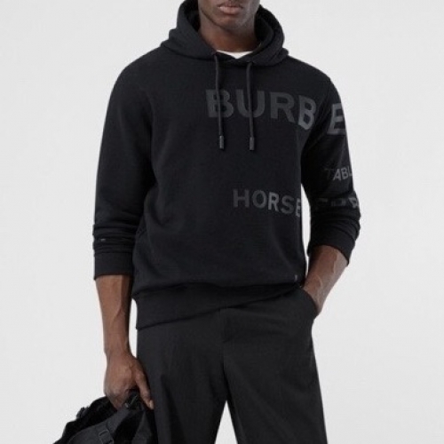 バーバリーバーバリーユニセックスカジュアルコットンフーディr03196.ブラック