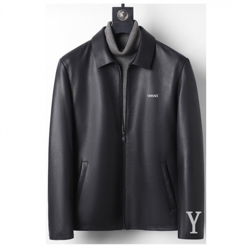 ヴェルサーチェヴェルサーチェメンズカジュアルレザージャケットr0737ブラック