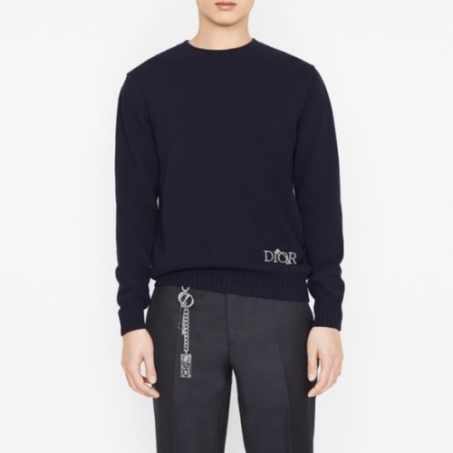 -ディオールメンズレトロクルーネックセーターo0907ネイビー