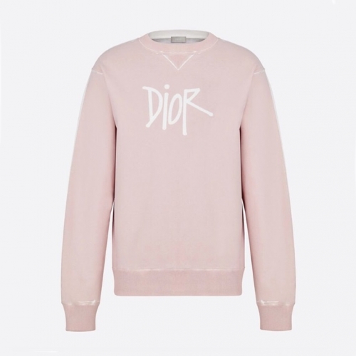 ディオールディオールユニセックスカジュアルコットン長袖Tシャツo0917ピンク