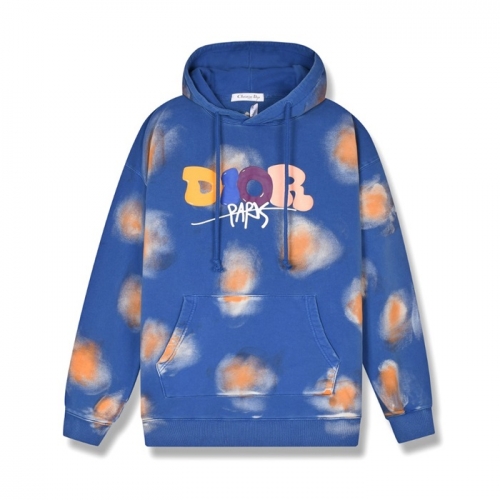 ディオールユニセックスカジュアルコットンフーディo0921ブルー