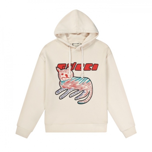 グッチグッチユニセックスカジュアルオーバーサイズコットンフーディc03174アイボリー