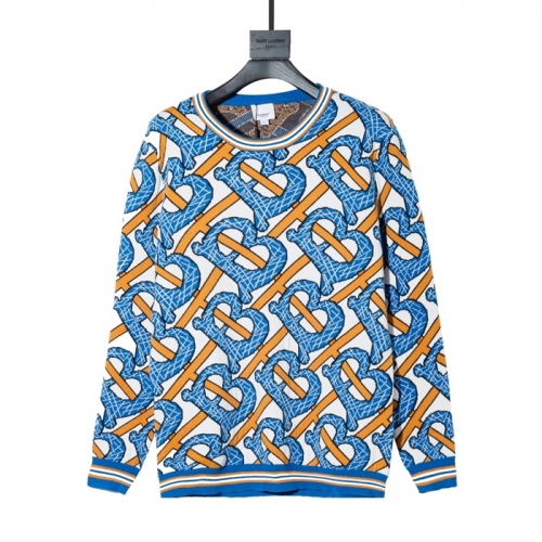 バーバリーバーバリーメンズカジュアルコットンスウェットシャツr03316ブルー