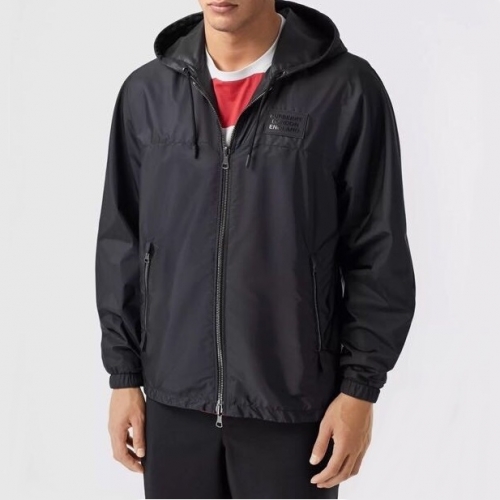 バーバリーバーバリーメンズカジュアルレザーコートr03331.ブラック