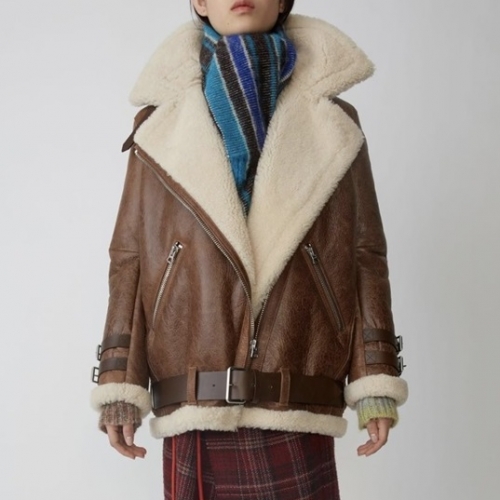 アクネストゥディオズアクネストゥディオズレディースカジュアルレザージャケットn0108ブラウン