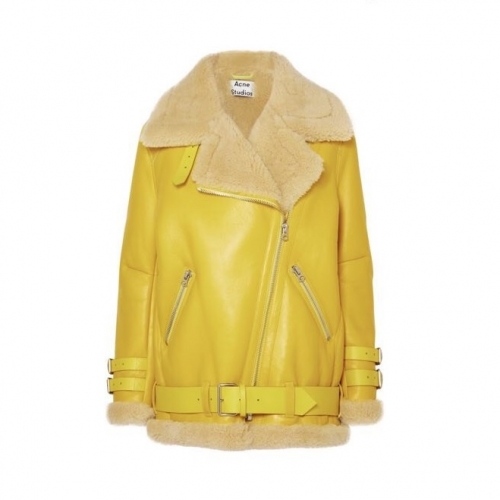 アクネストゥディオズアクネストゥディオズレディースカジュアルレザージャケットn0110イエロー