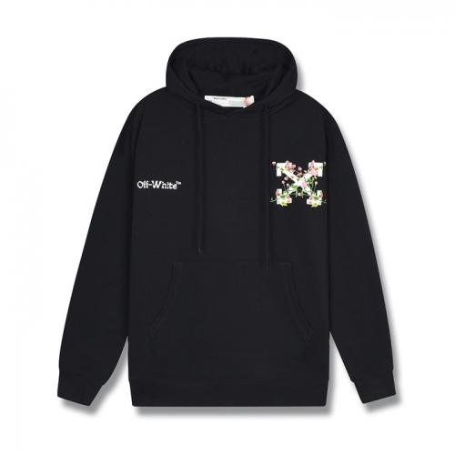 オフホワイトオフホワイトメンズコットンフーディf0599ブラック
