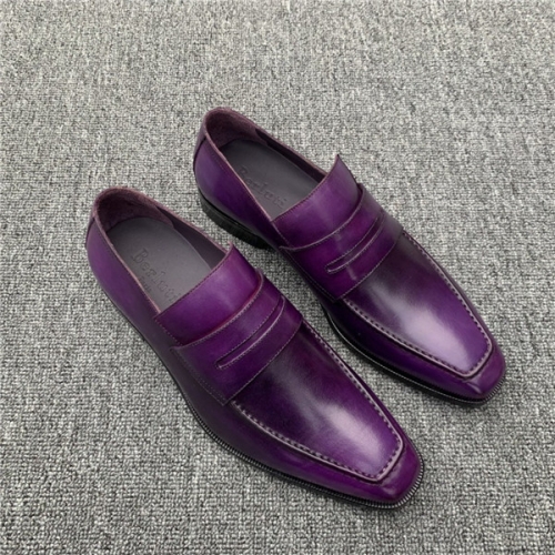 ベルルッティメンズ用レザーオックスフォードシューズ,(240-275),S0135,パープル
