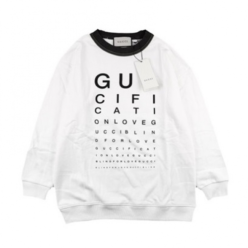 グッチ-グッチユニセックスコットンクルーネック長袖Tシャツc03196アイボリー