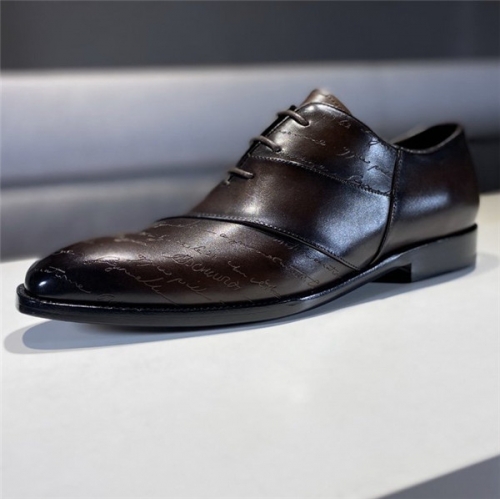 ベルルッティメンズ用レザーオックスフォードシューズ,(240-275),T0148,ブラウン