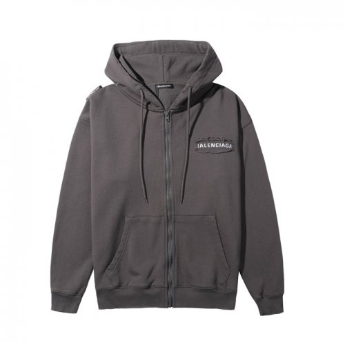 バレンシアガバレンシアガユニセックスコットンフーディl0875グレー