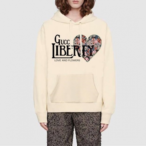 グッチグッチユニセックスカジュアルオーバーサイズコットンフーディc03210アイボリー