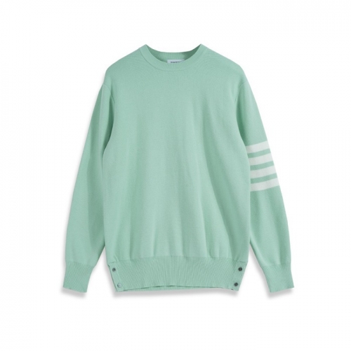 トムブラウン-トムブラウンユニセックスストラップクルーネックウールセーターm01103グリーン