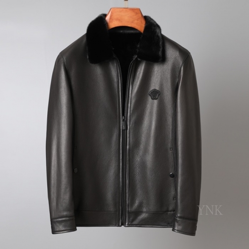 ヴェルサーチェヴェルサーチェメンズカジュアルレザージャケットr0744ブラック