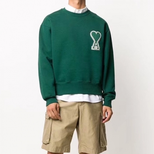 --アミメンズコットンスウェットシャツ0065グリーン