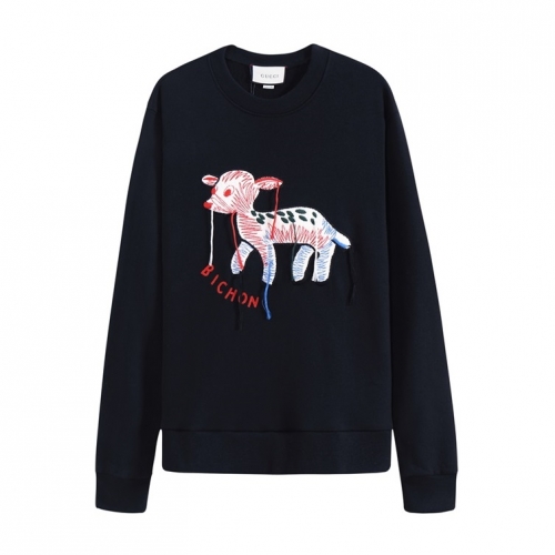 グッチ-グッチユニセックスコットンクルーネック長袖Tシャツc03235ブラック