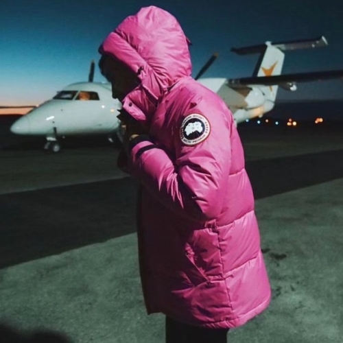 カナダグースカナダグースメンズパッチカジュアルダウンパディングn0345.ピンク