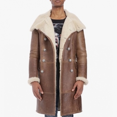 バルマン-バルマンメンズカジュアルキャメル-ヘアレザージャケットm0106ブラウン