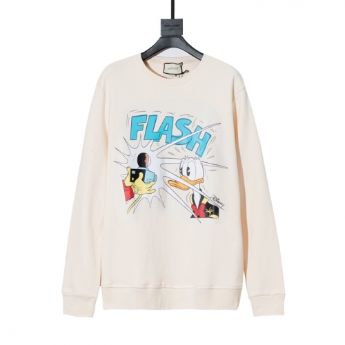 グッチ-グッチユニセックスコットンクルーネック長袖Tシャツc03250アイボリー