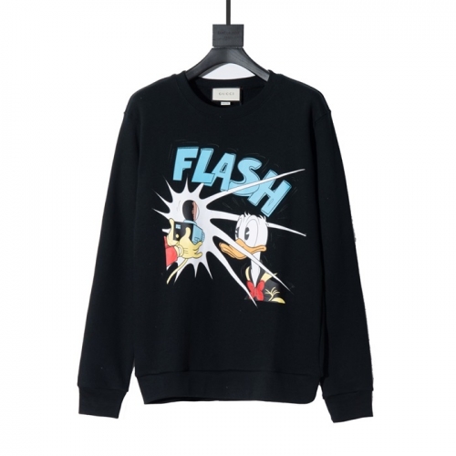 グッチ-グッチユニセックスコットンクルーネック長袖Tシャツc03251ブラック