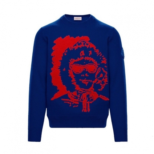 モンクレール-モンクレールメンズレトロクルーネックセーターc02029ブルー