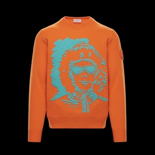 モンクレール-モンクレールメンズレトロクルーネックセーターc02030オレンジ