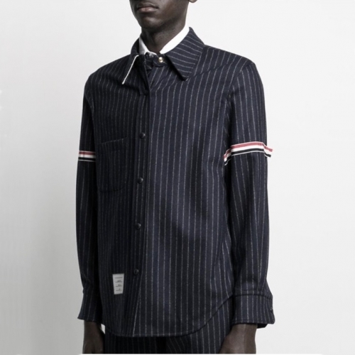 トムブラウントムブラウンメンズストラップコットンシャツm01125.グレー