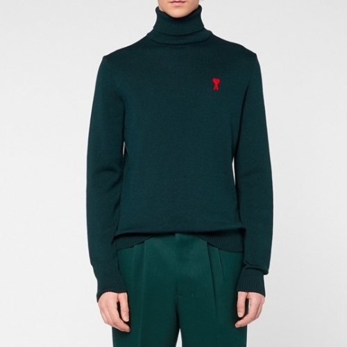 アミ-アミメンズカジュアルタートルネックセーター0070グリーン