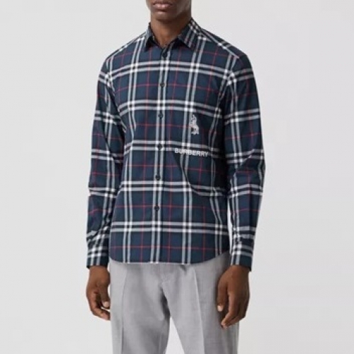 バーバリーバーバリーメンズヴィンテージベーシックシャツr03461.ネイビー