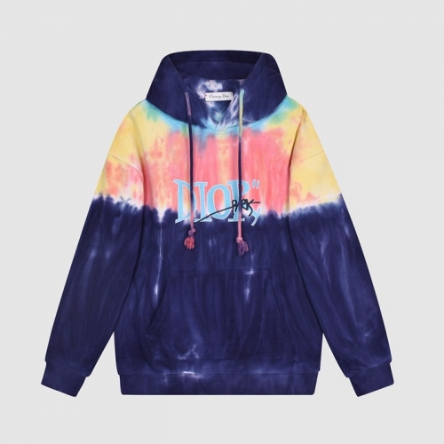 ディオールユニセックスカジュアルコットンフーディo01052ブルー