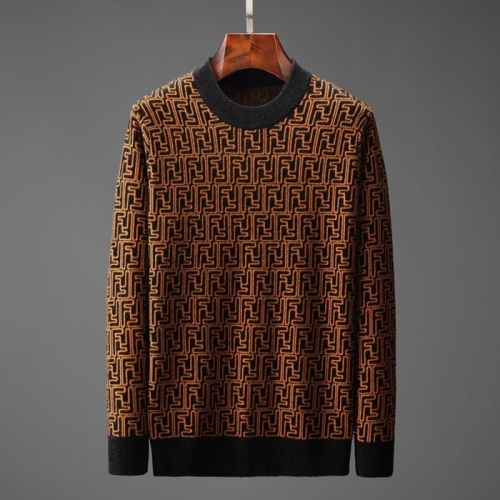 ェンディ-ェンディメンズクルーネックウールセーターn0891ブラウン