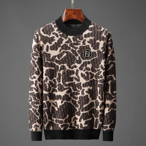 ェンディ-ェンディメンズクルーネックウールセーターn0892ブラウン