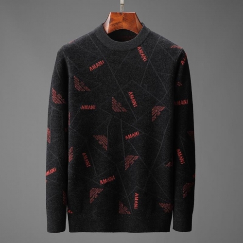 アルマーニ-アルマーニメンズクルーネックセーターm0831ブラック