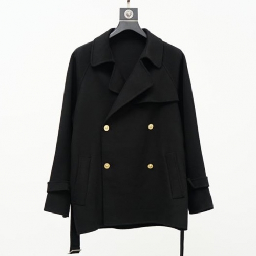 ヴェルサーチェヴェルサーチェメンズビジネスカシミヤコートr0764.ブラック