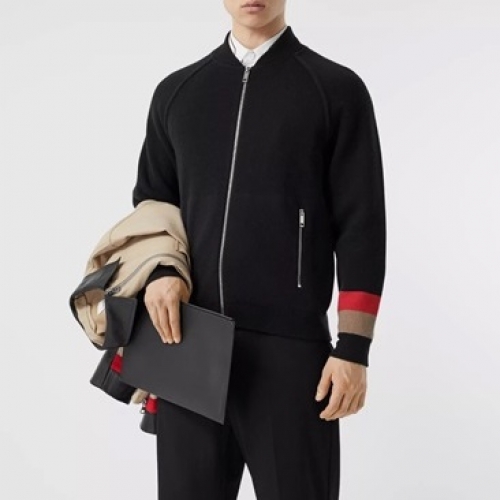 バーバリーバーバリーメンズカジュアルセーターr03500.ブラック