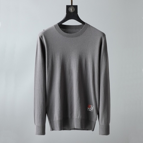 ロエベ-ロエベメンズクルーネックウールセーターe0336グレー