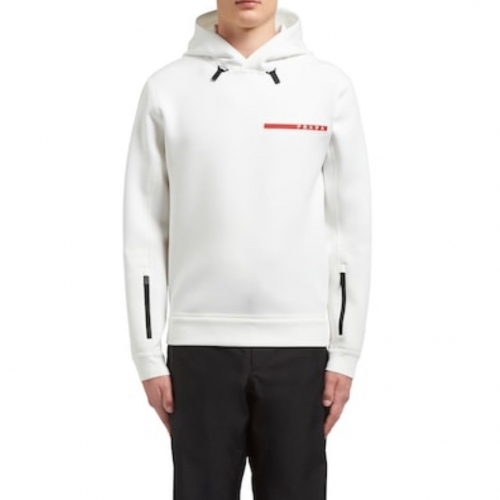 プラダプラダメンズカジュアルコットンフーディa012252(ブラック/ホワイト)