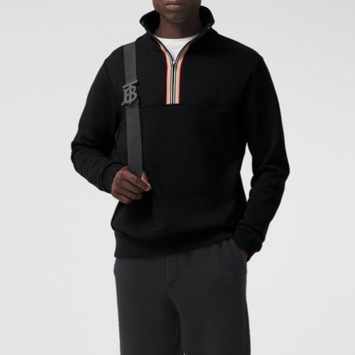 バーバリーバーバリーメンズカジュアルコットンスウェットシャツr03510.ブラック